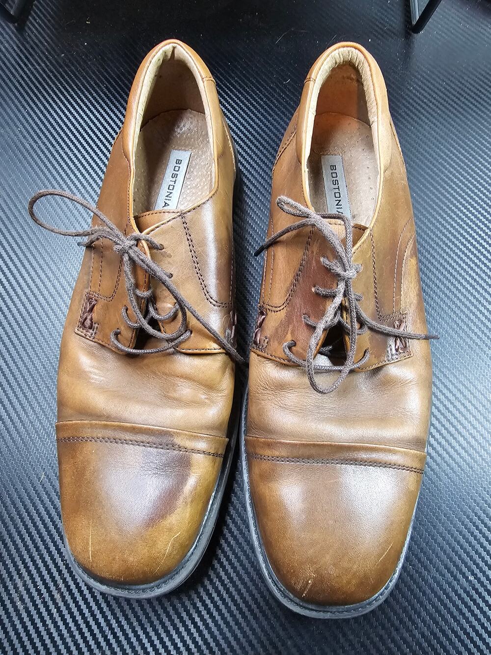 Bostonian Size 10.5 M Brown Leather Mens Dress Tie RoundToe Shoes